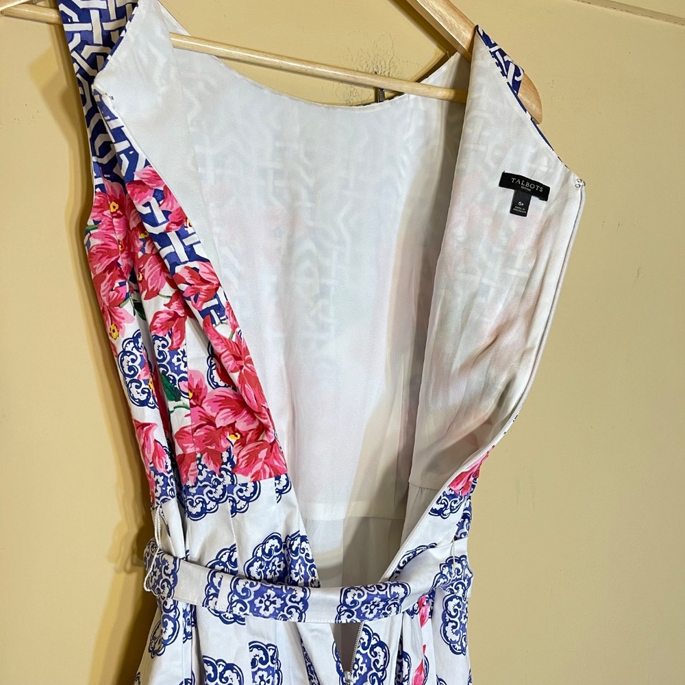 Talbots Blue and White Floral Dress - Picture 6 of 11
